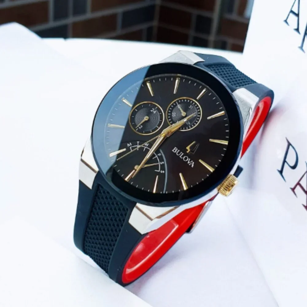 Bulova Men's Quartz Day/Calendar Black Dial Watch 41mm New